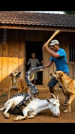 Giant Python Attacks Village | Terrifying Wildlife Encounter #shorts #ai