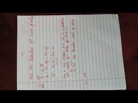 Primitive nth root of unity Application of de moivre theorem