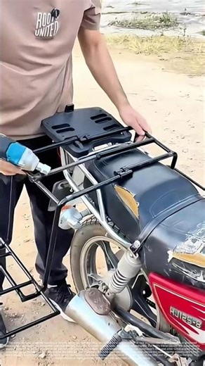 Spring-Loaded Mount: The Self-Extending Motorcycle Rack