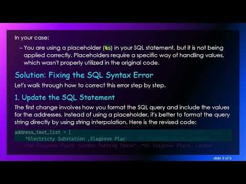 Resolving the SQL Syntax Error in Python with MySQL!