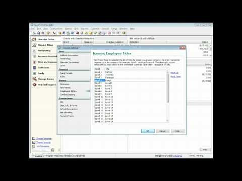 Sage Timeslips: General Settings
