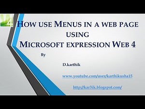 How use Menus in a web page using Microsoft expression Web 4