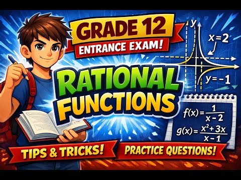 Grade 12 mathematics entrance exam questions about rational function