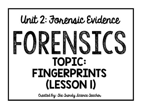 Fingerprints- Lesson 1 (Forensics)