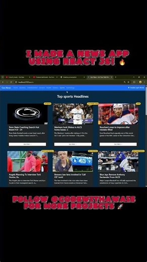 I Built a Live News App Using React JS ⚡ | Code With Awais