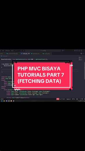 PHP MVC Bisaya Tutorial Part 7: Fetching Data
