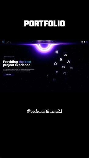 Modern Portfolio Website Design 🔥 #shorts