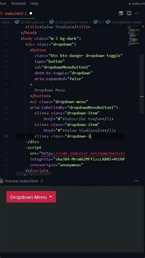 Bootstrap 5 Dropdown Menu Tutorial | HTML CSS Practical Example