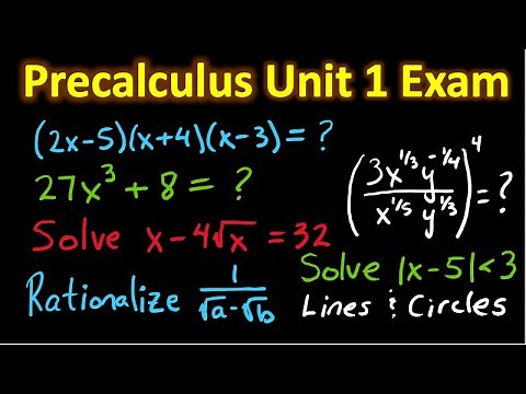 Precalculus Exam 1 (Unit 1) Review Problems and Solutions