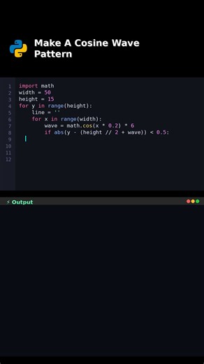 Make A Cosine Wave Pattern #codingtips