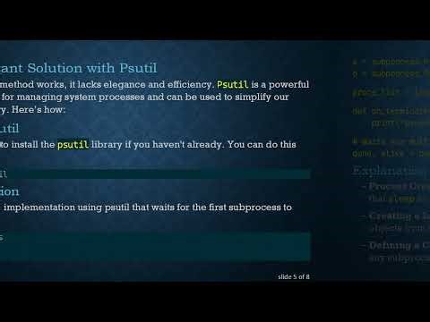 Efficiently Wait for the First Subprocess to Finish in Python