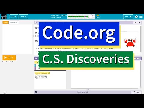 Code.org Lesson 8.10 Sprites | Tutorial with Answers | Unit 3 C.S. Discoveries