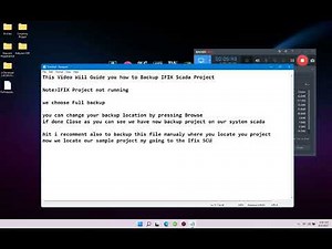 Back-up project in IFIX Scada