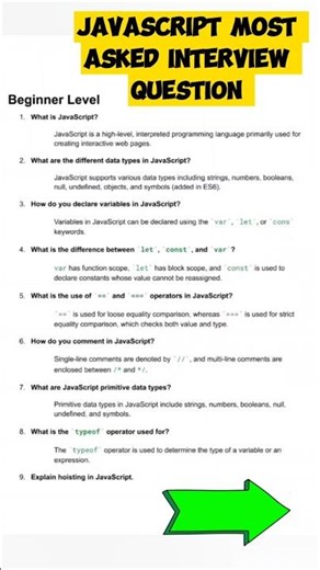 #100 javascript interview questions most asked 2025 #javascript #codingshorts