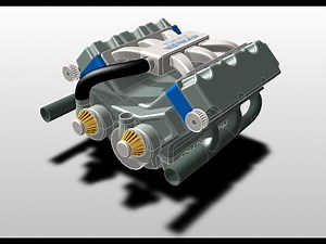 V6 ENGINE DESIGN: Solidworks / KeyCreator (Tool Engaged)