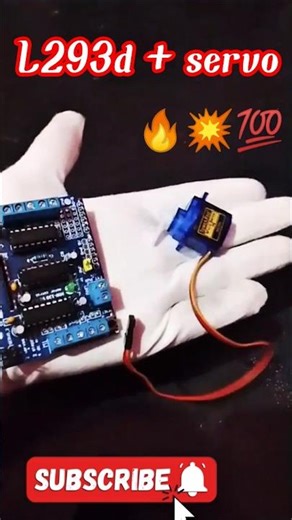 l293d motor driver with servo motor💥.#shorts#subscribe