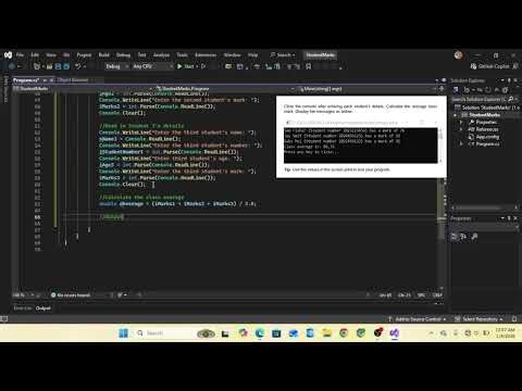 C# | Calculating Student Average Marks |Console Application (.NET Framework) | Beginner Tutorial