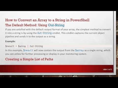 Converting an Array to a String in PowerShell