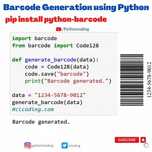 2.2K views · 49 reactions | barcode Generation using Python | Python Coding | Facebook
