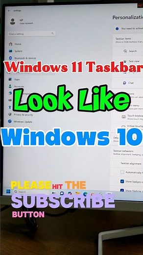 To Make Windows 11 Taskbar Looks Like windows 10