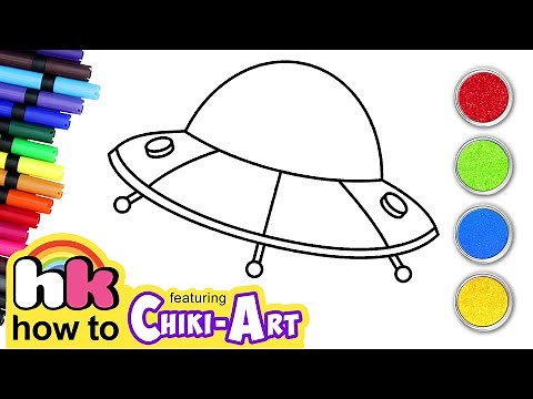 How to Draw a Spaceship | UFO Drawing | Chiki Art | HooplaKidz HowTo