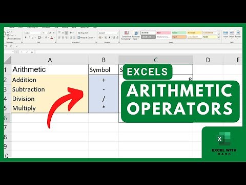 Arithmetic Operators in Excel