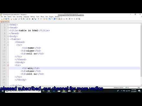 How to create Tables in HTML? || by using notepad++