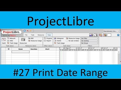 ProjectLibre #27 Print Date Range