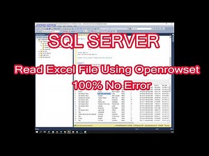 How to Sql Server Read Excel File Using Openrowset 100% No Error