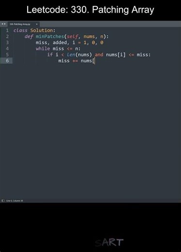 Leetcode 330. Patching Array in Python | Python Leetcode | Python Coding Tutorial | Python Code ASMR