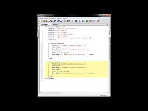 Tutorial PSeInt - Menú de operaciones