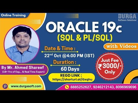 ORACLE 19c Online Training @ DURGASOFT