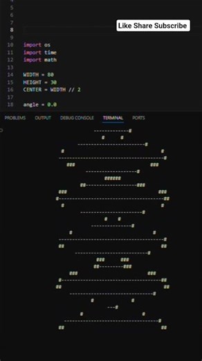 99/100—Python Code [ADVANCED ASCII DNA HELIX]#codequest.#coding #python #cursor #ytshorts