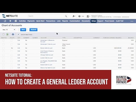 NetSuite Tutorial: How to Create a General Ledger Account