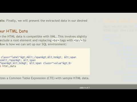 Transforming HTML Encoded SQL Records into Rows and Columns with Ease