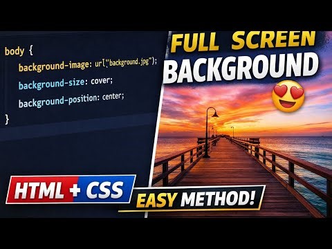 How to Add Background Image in HTML CSS | Full Screen Website Design Tutorial
