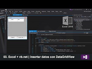 03. Excel + vb.net | Insertar datos con DataGridView