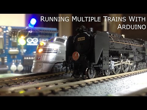Automated multi-point model railroad running two trains | Arduino based