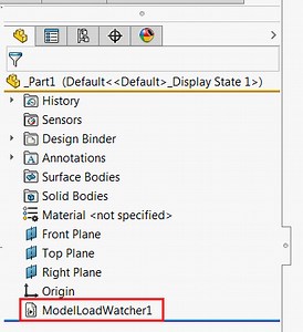 Run VBA macro on model load using macro feature and SOLIDWORKS API