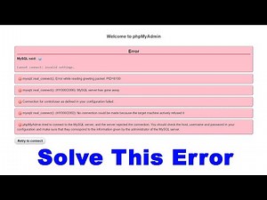 MySQL PhpMyAdmin Access Denied Error | Xampp Server phpMyAdmin access denied | Cyber Warriors