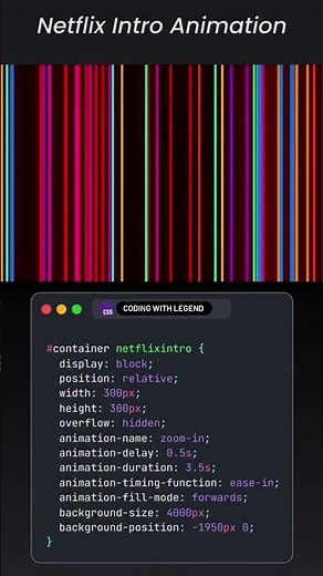 Netflix intro using HTML CSS and JavaScript wepsite design tutorial #coding #html5