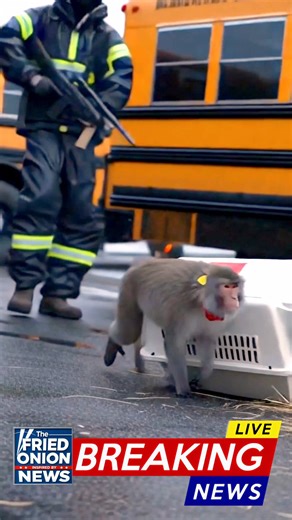 BREAKING: A transport incident at a rural gas stop left crates open and several tagged macaques moving across rooftops and power poles. Keep windows up and report sightings to county dispatch. #parody | Fried Onion News