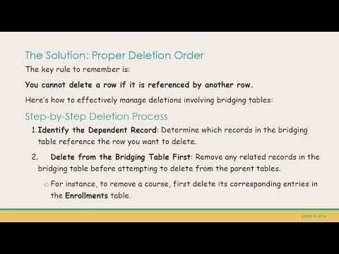 Understanding Foreign Key Settings for Bridging Tables in Databases