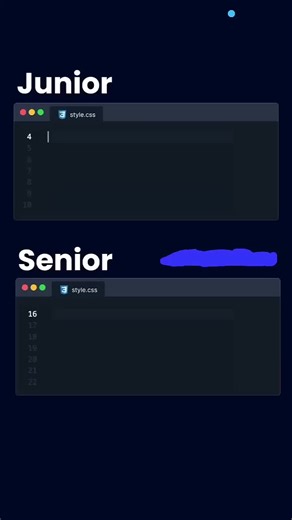 Junior Vs Senior Developer #coding #html #programming #developer #fyp