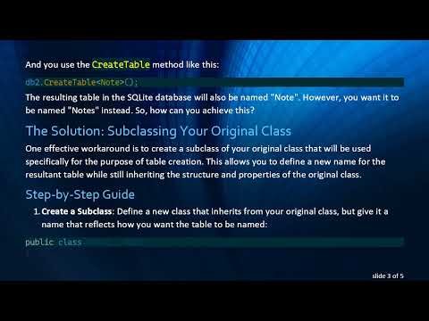 How to Use Sqlite-Net to Rename Your Table in Xamarin