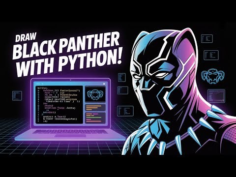 Drawing Black Panther Using Python | Turtle Graphics | CodegenX