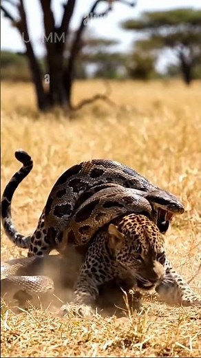 Giant Python vs Leopard | Incredible Wildlife Struggle in the African Savanna #wildlife #animals