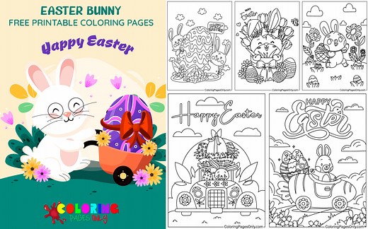 50  Easter Bunny Coloring Pages - Free Printable PDF & Online Coloring