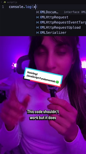 Let’s go back to JavaScript Fundamentals! Hoisting explained in 60 seconds! Ever wondered why this works? Console.log(x); Var x=5; It’s because of hoisting-> JavaScript compiler reads declaration before the code in executed that is why we can invoke functions before their definition. Key points: ✅ var-> hoisted as undefined ✅ let/const -> temporal dead zone ✅ functions declarations fully hoisted ✅ function expressions-> NOT hoisted Pro-Tip: Use let/const and declare at the top for clean, predict