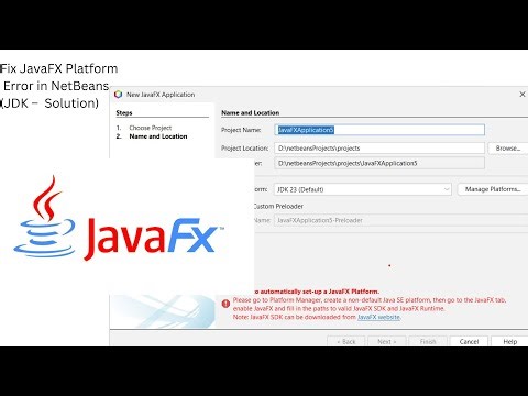 Fix JavaFX Platform Error in NetBeans (JDK 23 Solution)